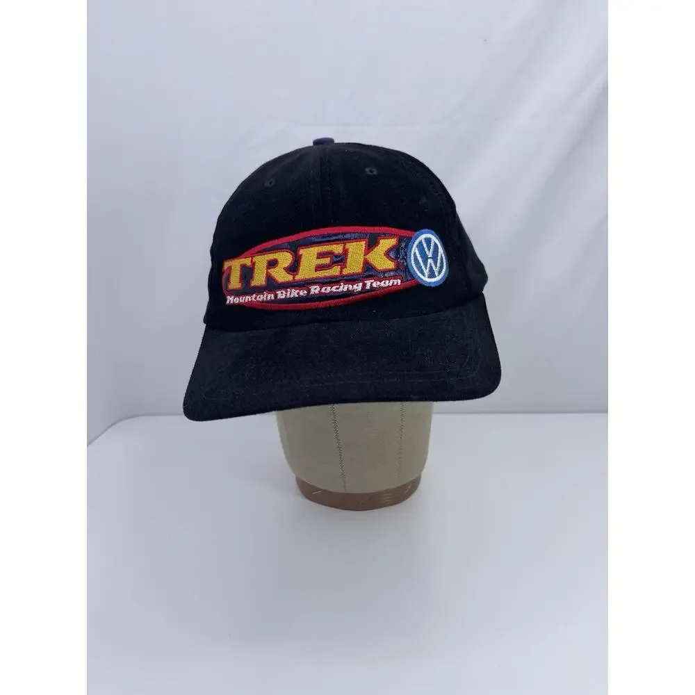 Vintage Trek Volkswagen Mountain Bike Racing Team Hat Black Strapback Y2K